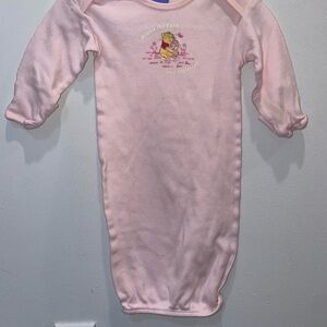 3/$15 Vintage Disney Pink Baby Sleep Gown with Winnie the Pooh